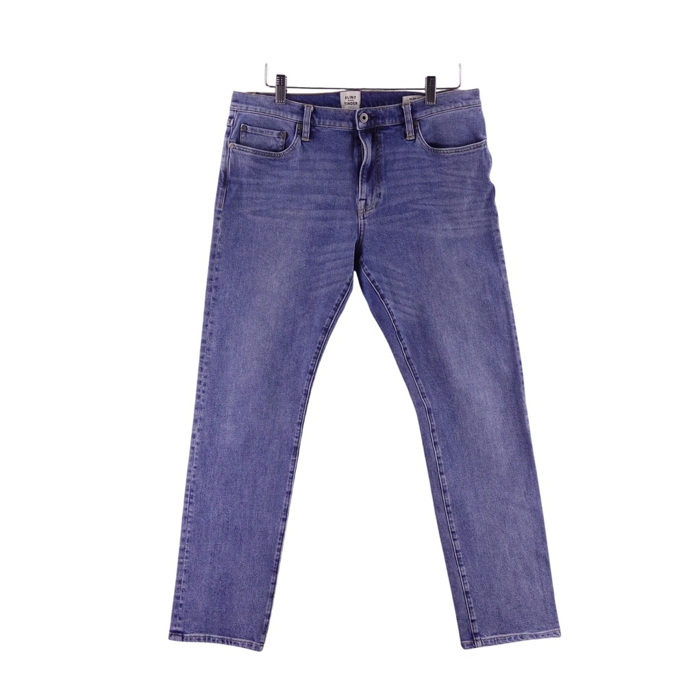 Flint and Tinder Mens 34x32 Slim Fit Jeans Medium Wash Blue Stretch Denim